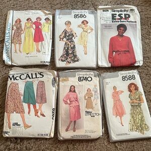 Vintage 1978 McCalls and simplicity sewing patterns 6pc lot